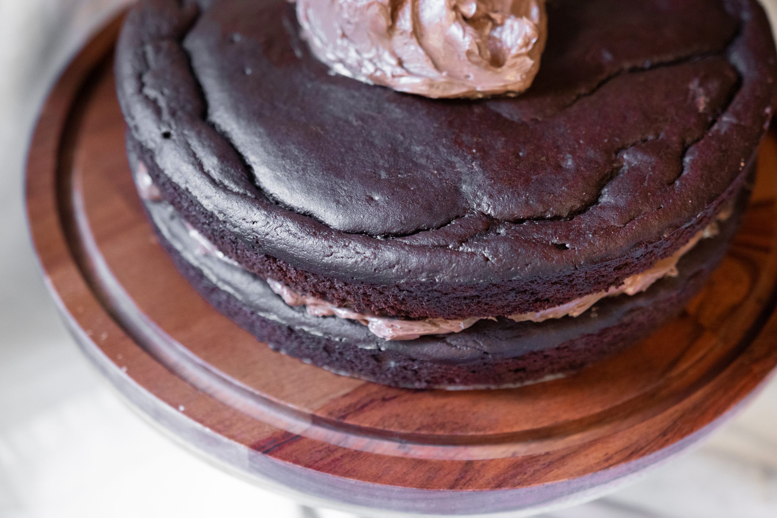 black bean cake with chocolate frosting