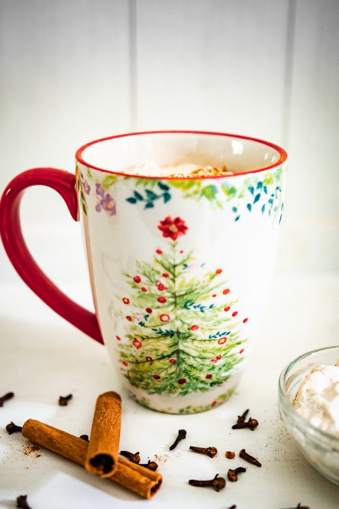 cup of christmas morning chai latte