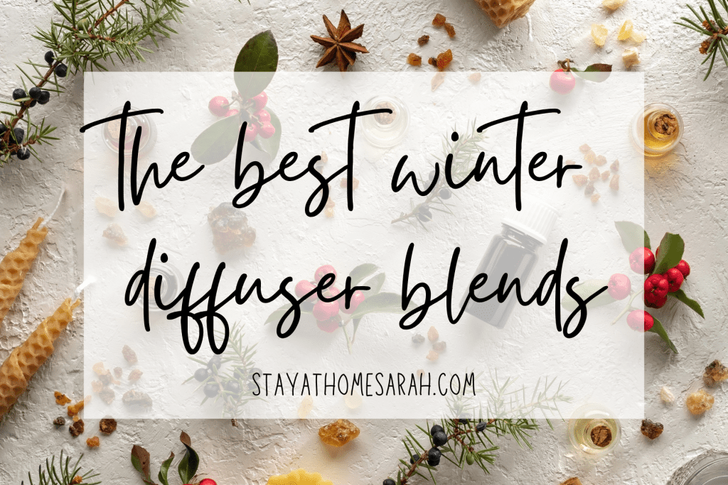 banner with words the best winter diffuser blends