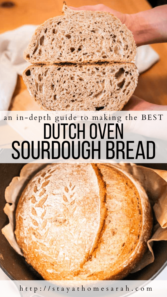 pinterest graphic for dutch oven sourdough bread