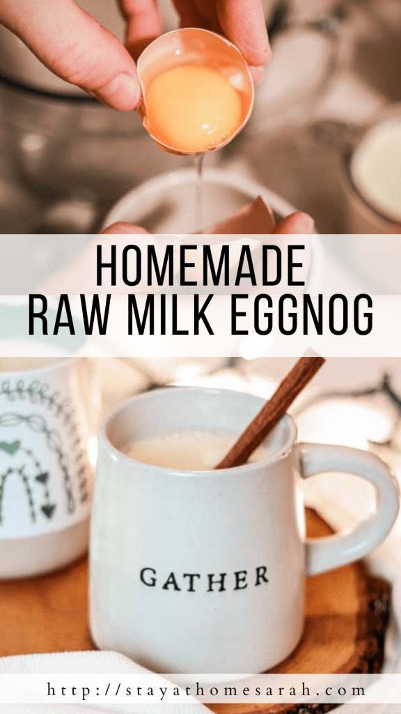 pinterest graphic for raw milk eggnog