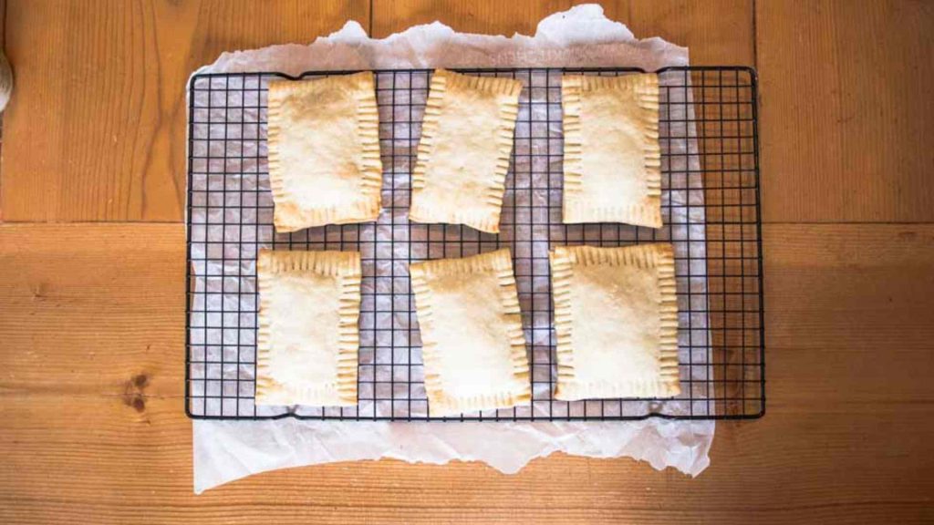baked sourdough pop tarts on a cooling rack