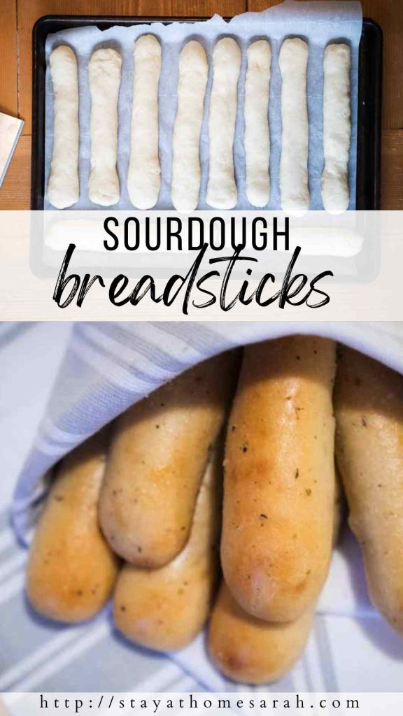 sourdough breadsticks pinterest graphic