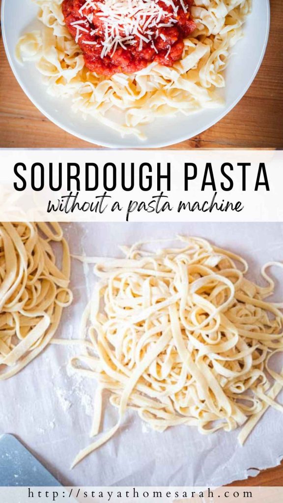 pinterest graphic for sourdough pasta