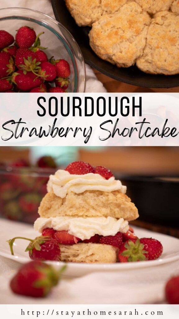 pinterest graphic for sourdough strawberry shortcake